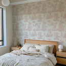 Pale Pink Safari Toile Wallpaper Pale Pink Safari Toile Wallpaper
