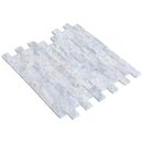Palia White Dolomite 2"x4" Brick Split Face on 12" x 12" Mesh Mosaic Tile Palia White Dolomite 2"x4" Brick Split Face on 12" x 12" Mesh Mosaic Tile