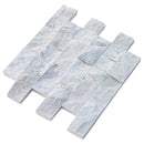 Palia White Dolomite 2"x4" Brick Split Face on 12" x 12" Mesh Mosaic Tile Palia White Dolomite 2"x4" Brick Split Face on 12" x 12" Mesh Mosaic Tile