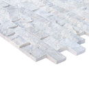 Palia White Dolomite 2"x4" Brick Split Face on 12" x 12" Mesh Mosaic Tile Palia White Dolomite 2"x4" Brick Split Face on 12" x 12" Mesh Mosaic Tile