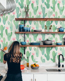 Green Cactus Watercolor Wallpaper Green Cactus Watercolor Wallpaper