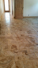 Picasso pattern honed unfilled chipped brushed travertine floor and wall tile TTPICASSO PAT HUCB Picasso pattern honed unfilled chipped brushed travertine floor and wall tile TTPICASSO PAT HUCB