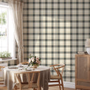Classic Beige and Gray Plaid Wallpaper - Peel and Stick Wallpaper Classic Beige and Gray Plaid Wallpaper - Peel and Stick Wallpaper