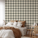 Classic Beige and Gray Plaid Wallpaper - Peel and Stick Wallpaper Classic Beige and Gray Plaid Wallpaper - Peel and Stick Wallpaper