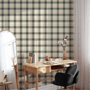 Classic Beige and Gray Plaid Wallpaper - Peel and Stick Wallpaper Classic Beige and Gray Plaid Wallpaper - Peel and Stick Wallpaper