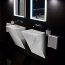 Polar White Marble Designer Triangle Sink Wall-mount Bathroom Sink (W)12" (L)18" (H)24" Polar White Marble Designer Triangle Sink Wall-mount Bathroom Sink (W)12" (L)18" (H)24"