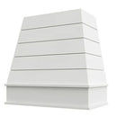 Primed Wood Range Hood With Tapered Shiplap Front and Block Trim - 30", 36", 42", 48", 54" and 60" Widths Available Primed Wood Range Hood With Tapered Shiplap Front and Block Trim - 30", 36", 42", 48", 54" and 60" Widths Available