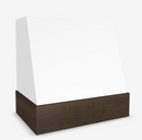 Primed Wood Range Hood With Angled Front and Walnut Band - 30", 36", 42", 48", 54" and 60" Widths Available Primed Wood Range Hood With Angled Front and Walnut Band - 30", 36", 42", 48", 54" and 60" Widths Available