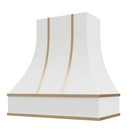 Primed Range Hood With Curved Front and Brass Strapping - 30", 36", 42", 48", 54" and 60" Widths Available Primed Range Hood With Curved Front and Brass Strapping - 30", 36", 42", 48", 54" and 60" Widths Available