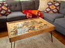 Rustic Puzzle Coffee Table with removable glass top - includes 2 hidden drawers - 24x36" Rustic Puzzle Coffee Table with removable glass top - includes 2 hidden drawers - 24x36"
