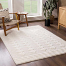 Hija Cream High-Low Area Rug Hija Cream High-Low Area Rug