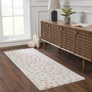 Cansu Pink & Cream Dotted Area Rug Cansu Pink & Cream Dotted Area Rug