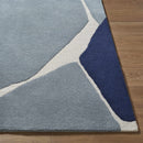 Robbins Modern Blue Wool Rug Robbins Modern Blue Wool Rug