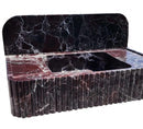 Rosso Levanto Marble Wall-mount Bathroom Sink Fluted Front with 8" Backsplash Rosso Levanto Marble Wall-mount Bathroom Sink Fluted Front with 8" Backsplash