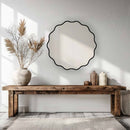 Black Round Wavy Mirrors - Brass Squiggly Mirror Black Round Wavy Mirrors - Brass Squiggly Mirror
