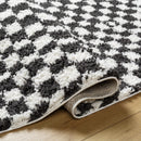 Kieu Black & White Checkered Shag Rug Kieu Black & White Checkered Shag Rug