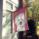 Bichon Frise Hearts Love and Valentine's Day Portrait Flag Canvas House Size Bichon Frise Hearts Love and Valentine's Day Portrait Flag Canvas House Size