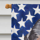 Blue Tick Coonhound with American Flag USA Flag Canvas House Size SC9625CHF Blue Tick Coonhound with American Flag USA Flag Canvas House Size SC9625CHF