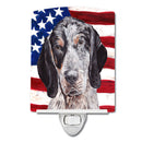 Blue Tick Coonhound with American Flag USA Ceramic Night Light SC9625CNL Blue Tick Coonhound with American Flag USA Ceramic Night Light SC9625CNL