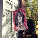 Blue Tick Coonhound Hearts and Love Flag Canvas House Size SC9697CHF Blue Tick Coonhound Hearts and Love Flag Canvas House Size SC9697CHF