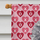 Black Standard Poodle Hearts and Love Flag Canvas House Size SC9698CHF Black Standard Poodle Hearts and Love Flag Canvas House Size SC9698CHF