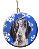 Blue Tick Coonhound Winter Snowflakes Ornament - Round Ceramic Ornament β Artist-Designed Keepsake Decoration SC9769CO1 Blue Tick Coonhound Winter Snowflakes Ornament - Round Ceramic Ornament β Artist-Designed Keepsake Decoration SC9769CO1