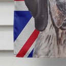 Blue Tick Coonhound with English Union Jack British Flag Flag Canvas House Size SC9890CHF Blue Tick Coonhound with English Union Jack British Flag Flag Canvas House Size SC9890CHF