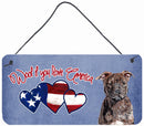 Woof if you love America Staffie Wall or Door Hanging Prints SC9905DS612 Woof if you love America Staffie Wall or Door Hanging Prints SC9905DS612