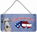 Woof if you love America Scottish Deerhound Wall or Door Hanging Prints Woof if you love America Scottish Deerhound Wall or Door Hanging Prints