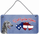 Woof if you love America Scottish Deerhound Wall or Door Hanging Prints Woof if you love America Scottish Deerhound Wall or Door Hanging Prints