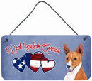 Woof if you love America Basenji Wall or Door Hanging Prints SC9942DS612 Woof if you love America Basenji Wall or Door Hanging Prints SC9942DS612
