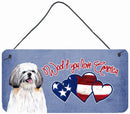 Woof if you love America Shih Tzu Wall or Door Hanging Prints SC9946DS612 Woof if you love America Shih Tzu Wall or Door Hanging Prints SC9946DS612