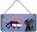 Woof if you love America Black Labrador Wall or Door Hanging Prints SC9965DS612 Woof if you love America Black Labrador Wall or Door Hanging Prints SC9965DS612
