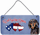 Woof if you love America Dachshund Wall or Door Hanging Prints SC9966DS612 Woof if you love America Dachshund Wall or Door Hanging Prints SC9966DS612