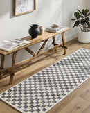 Halen Taupe Checkered Area Rug Halen Taupe Checkered Area Rug