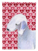 Bedlington Terrier Hearts Love and Valentine's Day  Flag Canvas House Size Bedlington Terrier Hearts Love and Valentine's Day  Flag Canvas House Size