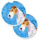 Blue Wire Fox Terrier Car Coasters β Set of 2 - Absorbent Stone with Fun & Functional Artwork SS4754-BUCARC Blue Wire Fox Terrier Car Coasters β Set of 2 - Absorbent Stone with Fun & Functional Artwork SS4754-BUCARC