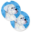 Blue White Natural Eared Boxer Car Coasters β Set of 2 - Absorbent Stone with Fun & Functional Artwork SS4785-BUCARC Blue White Natural Eared Boxer Car Coasters β Set of 2 - Absorbent Stone with Fun & Functional Artwork SS4785-BUCARC