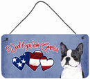 Woof if you love America Boston Terrier Wall or Door Hanging Prints SS5027DS612 Woof if you love America Boston Terrier Wall or Door Hanging Prints SS5027DS612