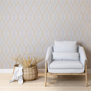 Modern Geometric Wave Wallpaper - Elegant Color Line Peel and Stick Wallpaper Modern Geometric Wave Wallpaper - Elegant Color Line Peel and Stick Wallpaper