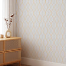 Modern Geometric Wave Wallpaper - Elegant Color Line Peel and Stick Wallpaper Modern Geometric Wave Wallpaper - Elegant Color Line Peel and Stick Wallpaper