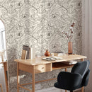 Elegant Line Art Peony Wallpaper Elegant Line Art Peony Wallpaper