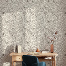 Elegant Line Art Peony Wallpaper Elegant Line Art Peony Wallpaper