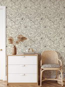 Elegant Line Art Peony Wallpaper Elegant Line Art Peony Wallpaper