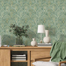 Art Deco Green and Gold Wallpaper Art Deco Green and Gold Wallpaper