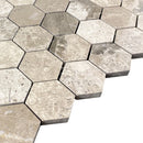 Silver Shadow Marble 2" Hexagon on 12" x 12" Mesh Mosaic Tile Silver Shadow Marble 2" Hexagon on 12" x 12" Mesh Mosaic Tile
