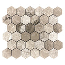 Silver Shadow Marble 2" Hexagon on 12" x 12" Mesh Mosaic Tile Silver Shadow Marble 2" Hexagon on 12" x 12" Mesh Mosaic Tile