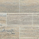 Silver travertine vein cut 12 x 24 honed filled floor and wall tile TTSILTRVC1224HF product shot multiple tiles top view Silver travertine vein cut 12 x 24 honed filled floor and wall tile TTSILTRVC1224HF product shot multiple tiles top view