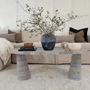 Silver Travertine Vein-cut Coffee Table Conic legs Honed (W)24" (L)48" (H)16" Silver Travertine Vein-cut Coffee Table Conic legs Honed (W)24" (L)48" (H)16"