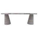 Silver Travertine Vein-cut Coffee Table Conic legs Honed (W)24" (L)48" (H)16" Silver Travertine Vein-cut Coffee Table Conic legs Honed (W)24" (L)48" (H)16"